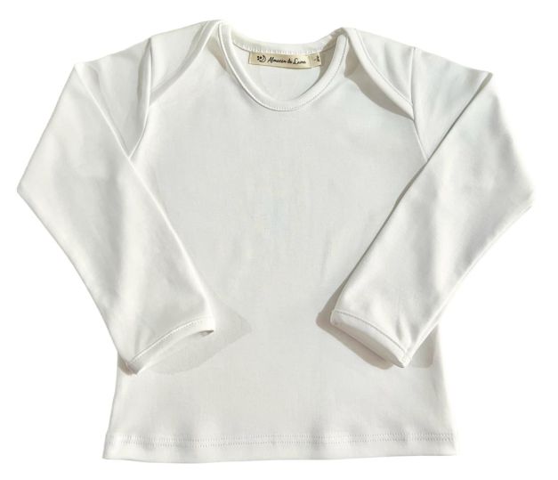 Polo cuello americano manga larga - blanco
