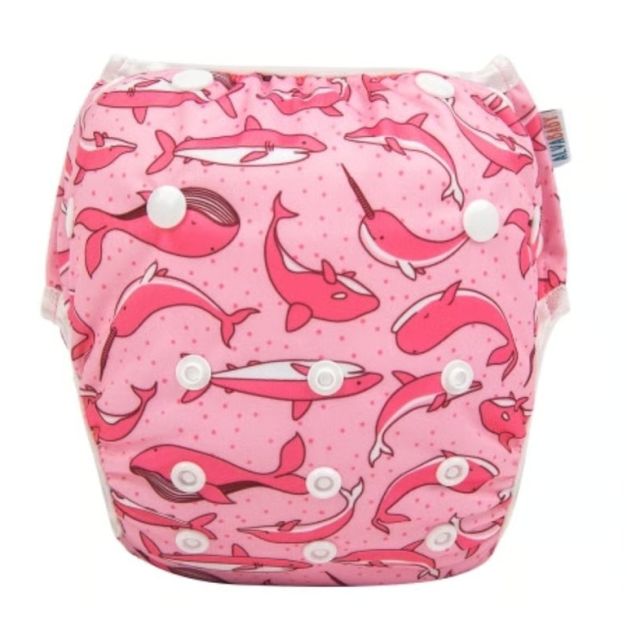 Pañal de natación Línea Económica Standard - Delfines Rosas