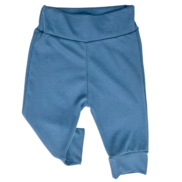 Pantalón cintura ancha - azul acero