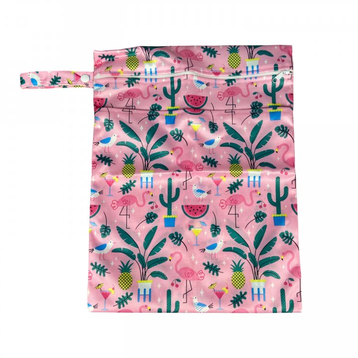 Bolsa Pañalera Diseño Flamingos