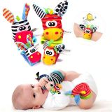 Kit estimulación - pulsera y media sonaja Jirafa y Cebra