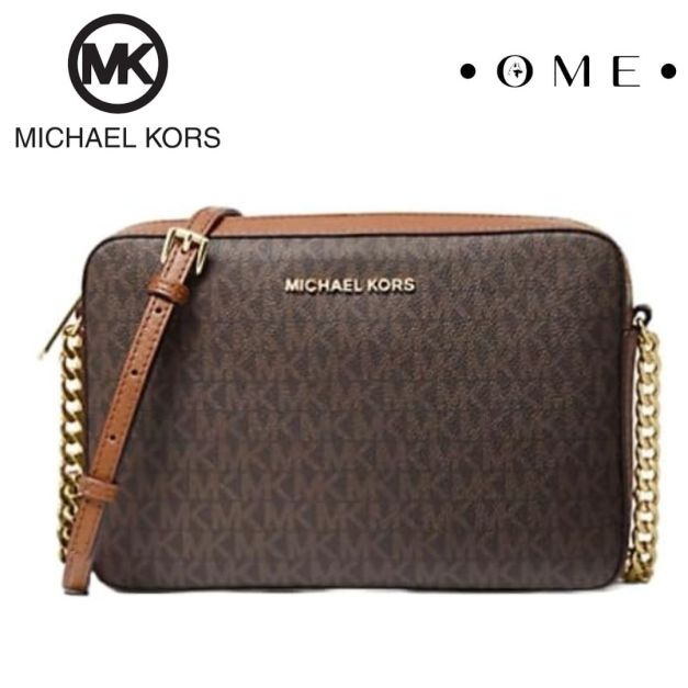Crossbody Michael Kors Jet Set Brown Print Mk
