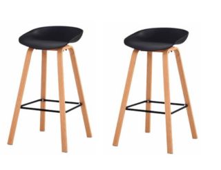 SET X 2 SILLA DE BAR FIJO ARUBA COLOR NEGRO