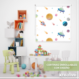 CORTINA ENROLLABLE DISEÑO KIDS SPACE 1.60 x 1.20