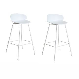 SET X 2 SILLA DE BAR ALTO VENECIA COLOR BLANCO