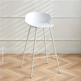 SILLA DE BAR ALTO VENECIA FIJO COLOR BLANCO