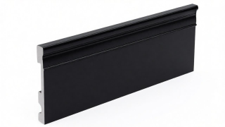 ZÓCALO POLIESTIRENO NEGRO RECTO RANURADO - POR PIEZA - ALTO 8 CM