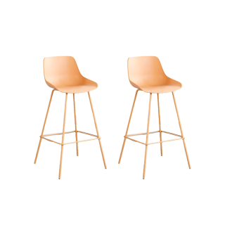 SET X 2 SILLA DE BAR FLORENCIA COLOR NARANJA