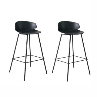 SET X 2 SILLA DE BAR ALTO VENECIA FIJO COLOR NEGRO