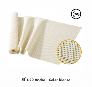 MALLA ANTIDESLIZANTE COLOR BLANCO DE 6mm ANCHO 1.20MTS