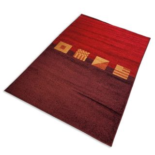 Alfombra decorativa modelo Echo color Rojo/Guinda de 1.40x2.00