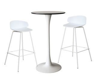 MESA DE BAR ROMA BLANCO+ 2 SILLA DE BAR ALTO VENECIA BLANCO