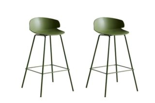 SET X 2 SILLA DE BAR ALTO VENECIA FIJO COLOR VERDE