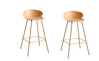 SET X 2 SILLA DE BAR ALTO VENECIA FIJO COLOR NARANJA