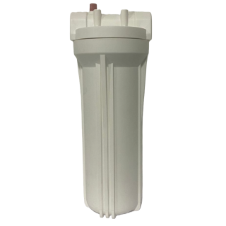 Portafiltro blanco con purga  2.5"x10"x1/2"