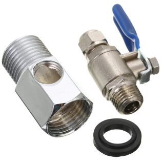 Niple bronce con valvula azul de 1/2" - 1/4"