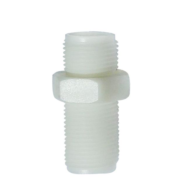 Conector pasante plástico jaco 3/8 X jaco 3/8