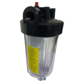 Portafiltro transparente con purga 4.5x10x1