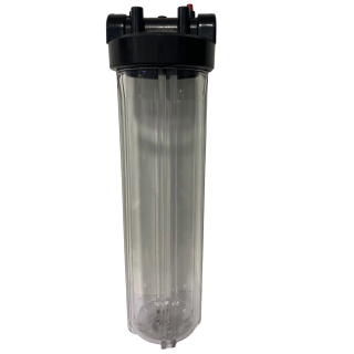Portafiltro transparente con purga 4.5x20x1