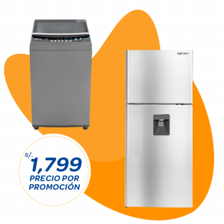 LAVADORA AGHASO  ELECTRICA 7KG. SILVER + REFRIGERADORA AGHASO  249L