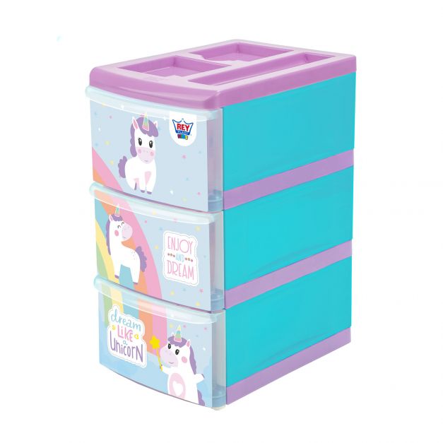 ORGANIZADOR PRAKTICO X 3 NIVELES UNICORNIO - VIOLETA