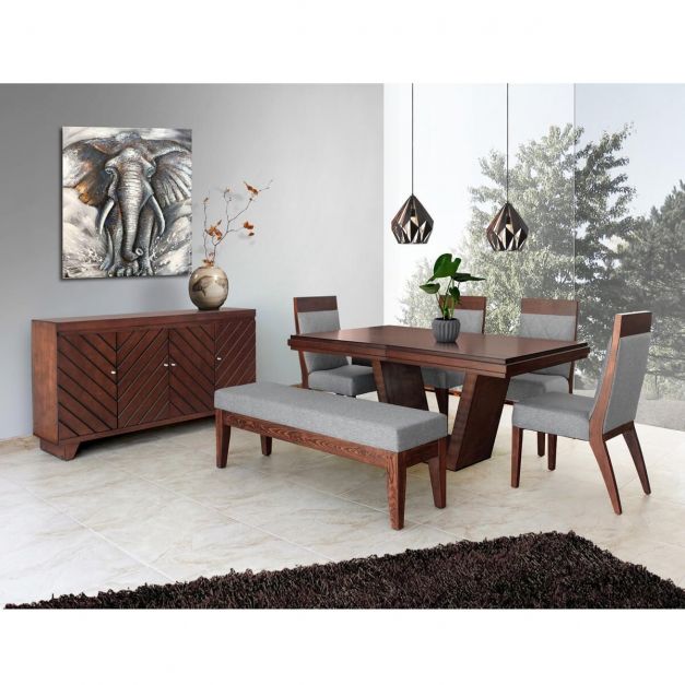 MP JUEGO DE COMEDOR 4 SILLAS + BANQUETA + APARADOR AMERICA