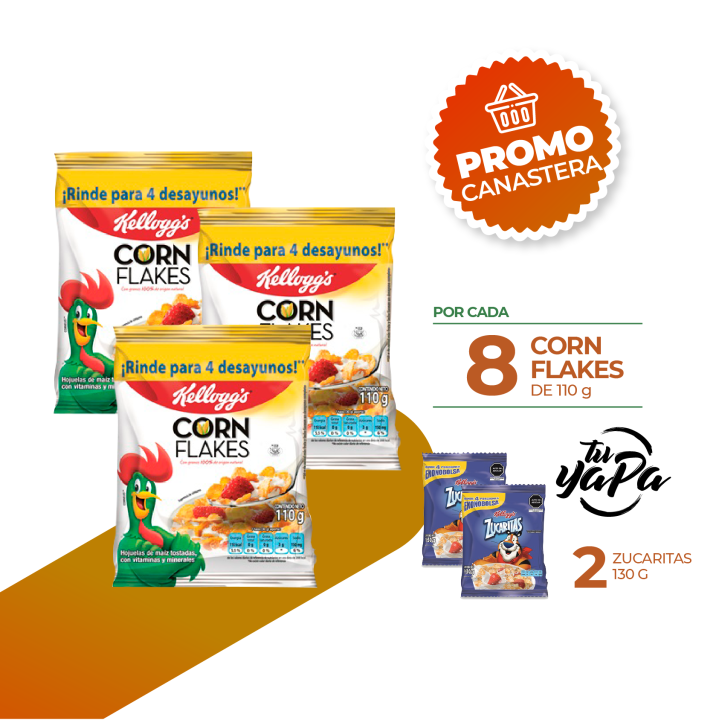 lacanasta.pe Kellogg's Corn Flakes. Bolsa 110g. (08 unidades