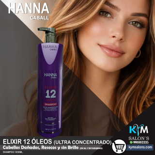 Shampoo 1000ml. Elixir 12 Óleos Hanna Caball CodHann12