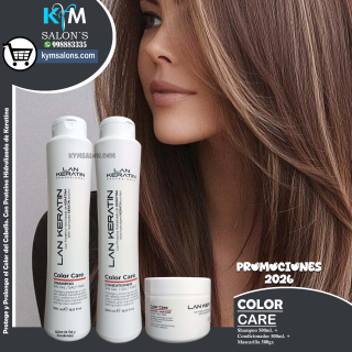 Kit Shampoo 500ml. + Conditioner 500ml. + Máscara 500gr. Lan Keratin Color Care CodLanColor