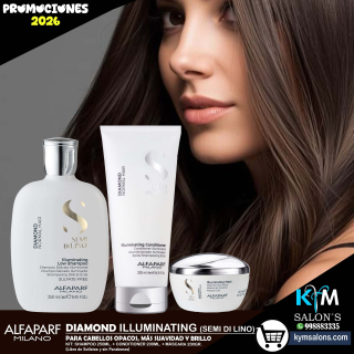 Kit Shampoo 250ml. + Conditioner 200ml. + Máscara 200gr. Diamond Alfaparf: Semi Di Lino CodDiamond