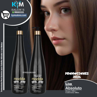PACK SHAMPOO 1000ml. + CONDITIONER 1000ml. Modda Liso Absoluto CodLisAbs