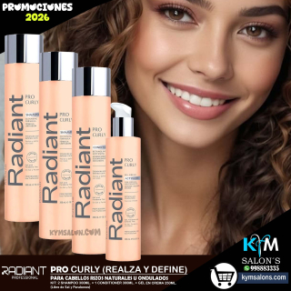 COMBO 2 SHAMPOO 300ml. + 1 CONDITIONER 300ml. + GEL 250gr. PRO CURLY RADIANT CodCurlyRad