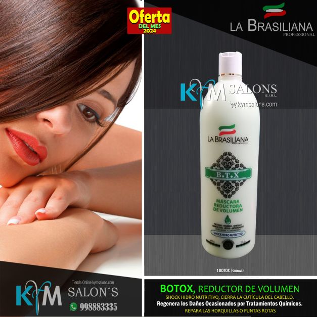 Botox Capilar - Reductor de Volumen - Bottox 1000ml. ó de Bottox 500ml. La Brasiliana Codbtx1