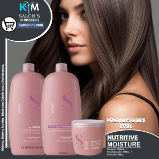 Kit Shampoo 1000ml. + Conditioner 1000ml. + Máscara 500gr. Nutritive Moisture Alfaparf CodMoisDry
