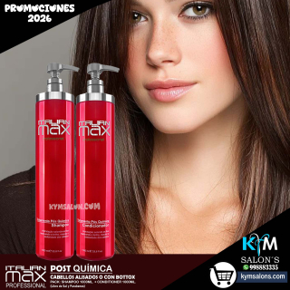 PACK SHAMPOO 1000ml. + CONDITIONER 1000ml. Italian Max Post Química CodItaPQ