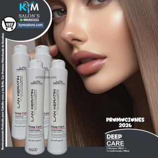 KIT 2 SHAMPOO 500ml. + 2 CONDITIONER 500ml. LAN KERATIN Deep Care CodLanKerD