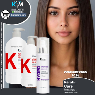 KIT SHAMPOO 500ml. + CONDITIONER 300ml. + HYDRO 150gr. BAOR Keratin Care CodBaorKCare