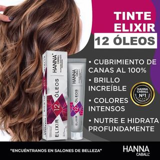 Hanna Caball Tinte Elixir 12 Óleos Col. Permanente Caobas y Rojizos (5.5/6.66/6.62) 100gr. - CodTint