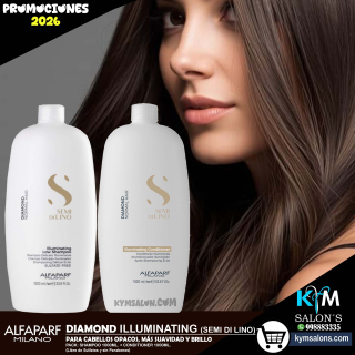 Pack Shampoo 1000ml. + Conditioner 1000ml. Alfaparf Semi Di Lino Diamond Illuminating CodDiamond