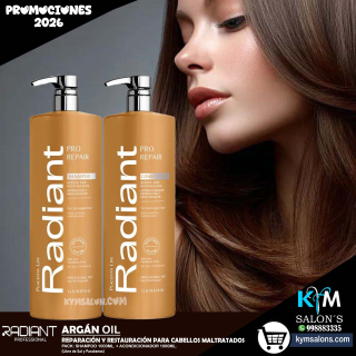 PACK: SHAMPOO 1000ML. + CONDITIONER 1000ML. ARGÁN PRO REPAIR DE RADIANT CodRadProre