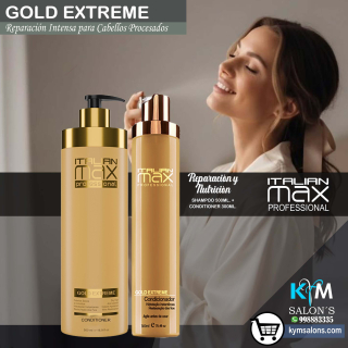 PACK GOLD EXTREME SHAMPOO 500ml. + CONDITIONER 300ml. ITALIAN MAX CodItaliMG