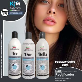 KIT RECTIFICADOR: TRE 500ml. + DUE 500ml. + BELLA 500ml. LA BRASILIANA CODRECTBEL