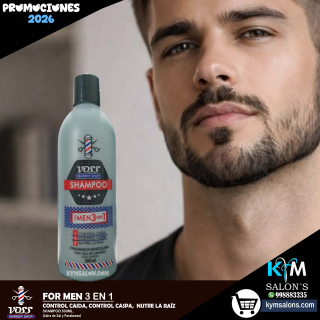Barber Shop Shampoo 500ml. Control Caspa, Caída y Nutrición (Voss)