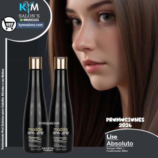 PACK SHAMPOO 300ml. + CONDITIONER 300ml. Modda Liso Absoluto CodLisAbs