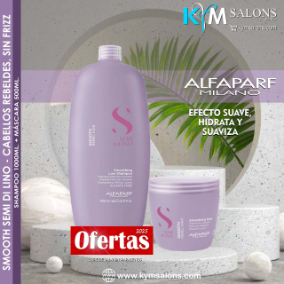 Shampoo 1000ml. + Máscara 500gr. Smooth Semi Di Lino de Alfaparf - CodSmoothing