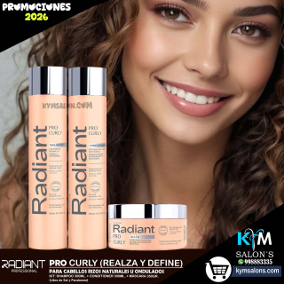 KIT SHAMPOO 300ml. + CONDITIONER 300ml. + MÁSCARA 350gr. PRO CURLY RADIANT CodCurlyRad