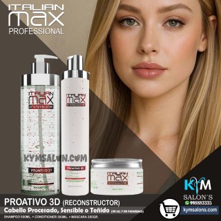 Kit Shampoo 500ml. + Conditioner 300ml. + Máscara 285gr. PROATIVO 3D Italian Max CodItaliM3d