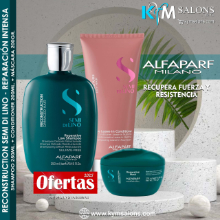 Kit Shampoo 250ml. + Conditioner 200ml. + Máscara 200gr. Alfaparf Semi Di Lino Reconstruction Reparative CodAlfapRep
