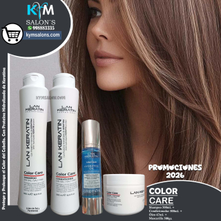 Combo Shampoo 500ml. + Conditioner 500ml. + Máscara 500gr. + Óleo 47ml. Lan Keratin Color Care CodLanColor
