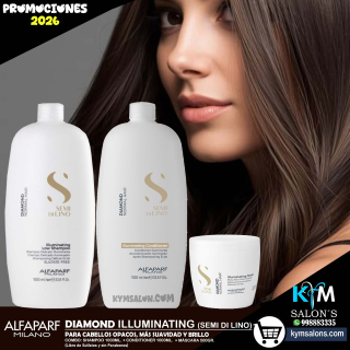 Kit Shampoo 1000ml. + Conditioner 1000ml. + Máscara 500ml. Alfaparf Semi Di Lino Diamond Illuminating CodDiamond